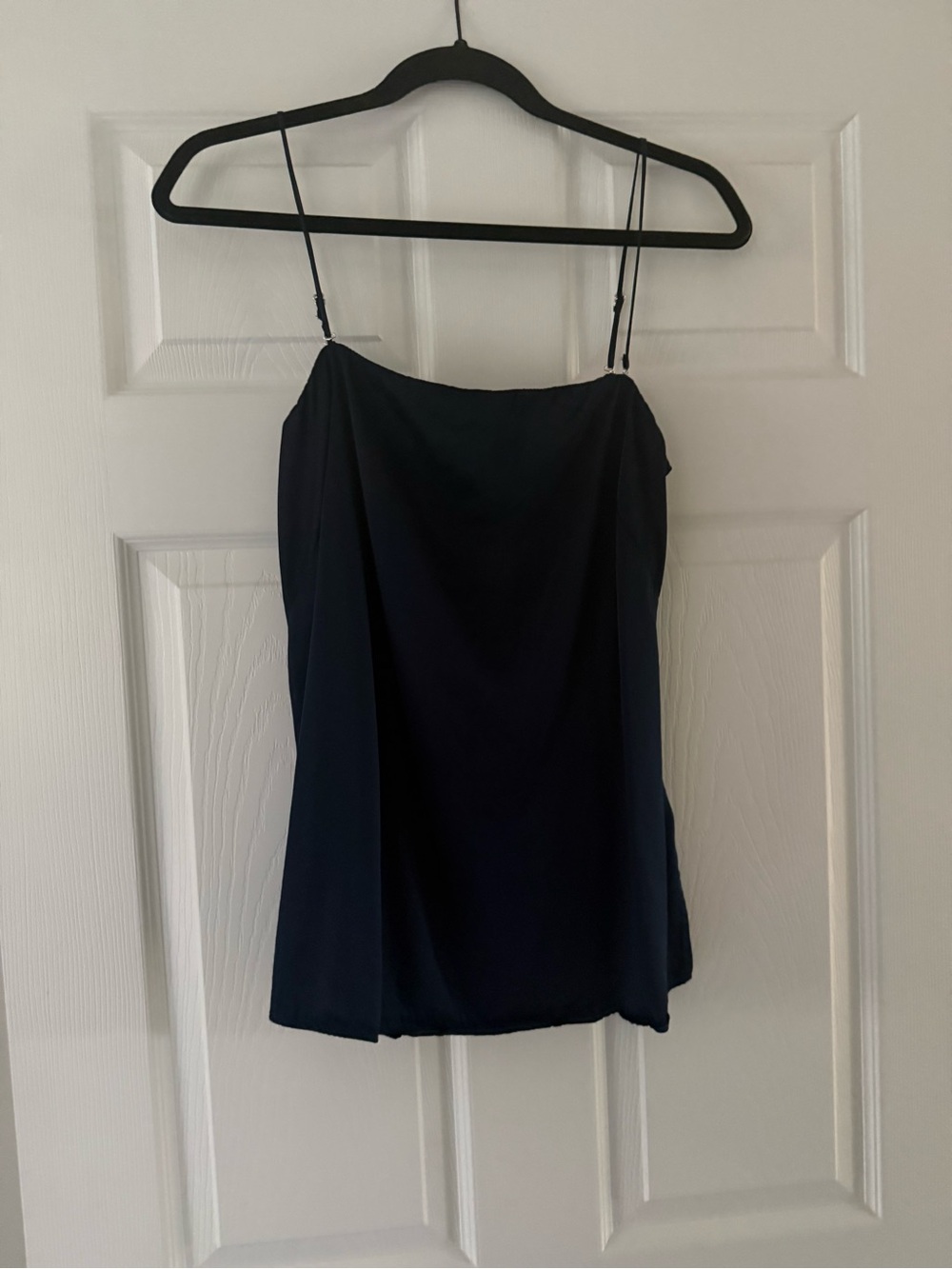 Everlane Navy Blue Silk & Satin Camisole with Adjustable Straps